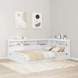 vidaXL Aufbewahrungskopfteil mit Regal Weiß 207,5 x 137,5 x 76,5 cm