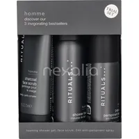 Rituals Homme Trial Set Shower Foam 50ml/24h Anti-Perspirant Spray 50ml/Charcoal Face Scrub 70ml 170 ml
