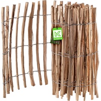 Kadax Zaun aus Hasel, "Karo", witterungsbeständige Staketen, Naturprodukt, 4-6cm, 80cm