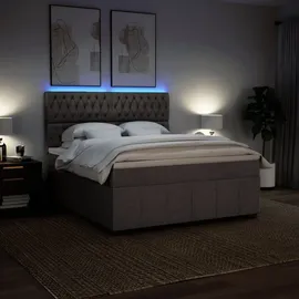 vidaXL Boxspringbett mit Matratze Taupe 180x200 cm Stoff