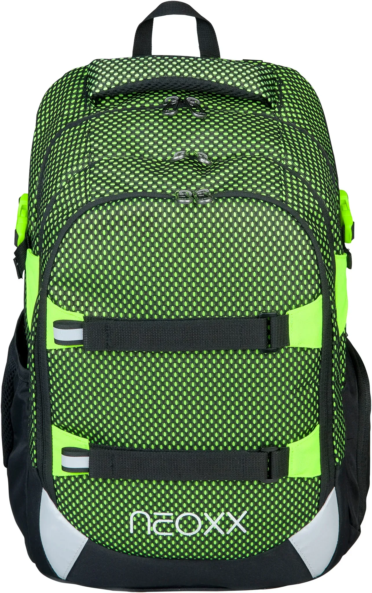 Schulrucksack NEOXX "Active Pro, All about Neon" Gr. B/H/T: 31 cm x 45,5 cm x 24 cm, grün (all about neon) Kinder Rucksäcke Schulrucksäcke