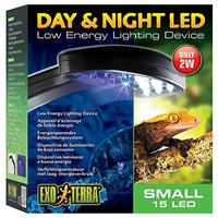 Exo Terra Day and Night LED, energieeffiziente Tag und Nacht LED Beleuchtung, mit Halterung, klein, 15 x 16,5 x 7cm