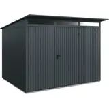Metall-gerätehaus Berry Classic Mit Pultdach Typ 3, 313 X 283 Cm, Anthrazitgrau, 8,9 M2, 1-flüglige Tür - Hörmann