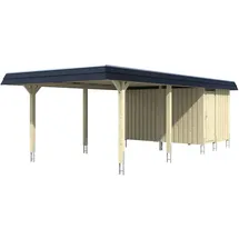 SKANHOLZ Carport Wendland 4,09 x 8,70 m grau inkl. Abstellraum