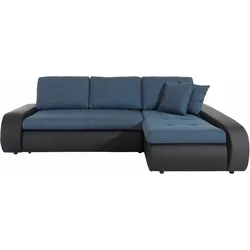 Ecksofa TRENDMANUFAKTUR "Indie, L-Form", schwarz (schwarz, aqua), B:269cm H:86cm T:169cm, Sofas, wahlweise XL oder XXL