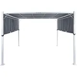 Beliani Pavillon Parga 3,1 x 3,1 m Grau/Weiß