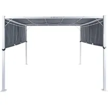 Beliani Pavillon Parga 3,1 x 3,1 m Grau/Weiß