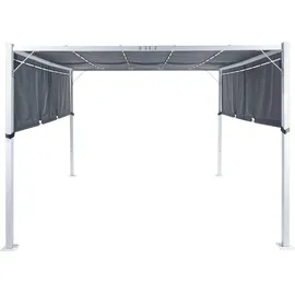 Beliani Pavillon Parga 3,1 x 3,1 m Grau/Weiß