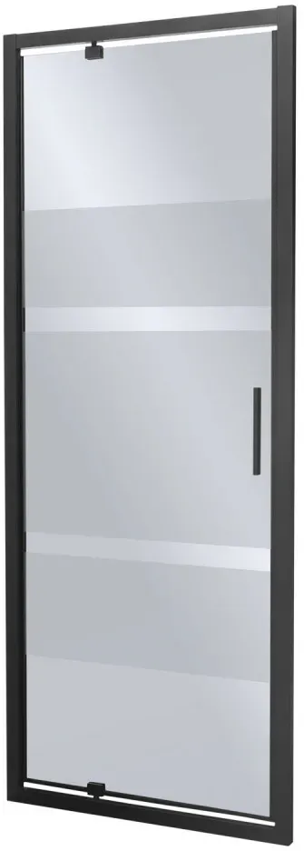 Tomar DR 80 Duschtür zum Öffnen 80x190 graphit mit matt gestreiftem Glas