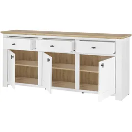 Home Affaire Bristol 198 x 88 x 45 cm Pinie dekor / Eiche Wotan dekor / Weiß