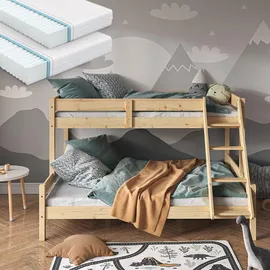 VitaliSpa Etagenbett Everest 140 x 200 cm Kiefer massiv natur beige
