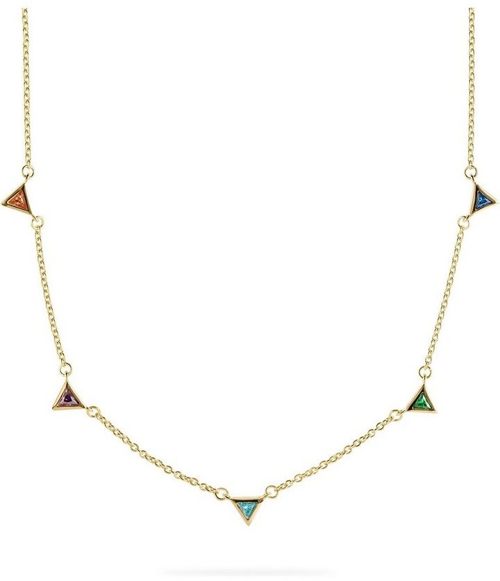 Produktbild Esprit Silberkette ESPRIT Damen-Kette 925er Silber 5 Zirkonia, Triangle gelb|goldfarben