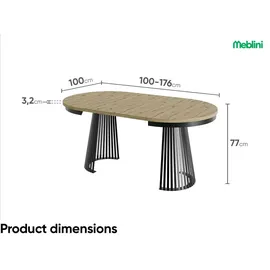 meblini Ø 100 cm braun