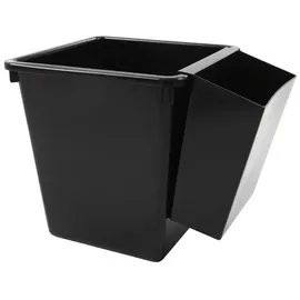 Proregal Viereckiger kegelförmiger Papierkorb | 27 Liter, HxBxT 36x34x34xm | Kunststoff | Schwarz