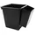 Proregal Viereckiger kegelförmiger Papierkorb | 27 Liter, HxBxT 36x34x34xm | Kunststoff | Schwarz