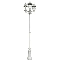 Außen Leuchte Kandelaber Steh Lampe Stand Beleuchtung Garten Laterne weiß im Set inklusive LED Leuchtmittel