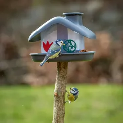 Vogelfutterhaus Domek anthrazitMaße: 21x16x15 cm, Kunststoff