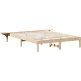 vidaXL Bettrahmen Natur 160 x 200 cm Massives Kiefernholz - Braun