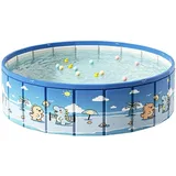 Faltbarer Pool,Outdoor Wasserspiele mit Ablassventil | Anti-Rutsch Kinderpool | Für Urlaub, Garten, Zuhause, Park, See, und Sommer
