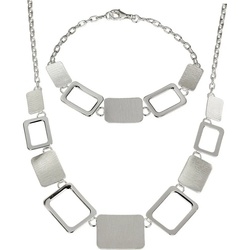 SilberDream Schmuckset SilberDream Collier & Armband matt Square (Schmuckset, 2-tlg., Schmucksets), Damen Schmucksets aus 925 Sterling Silber, Farbe: silber silberfarben