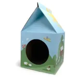 nobleza - Kartonagen Katzenhaus mit Kratzbrett & Minze