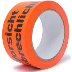 40051  PVC Warn-, Packband, 66 m x 50 mm, "Vorsicht Zerbrechlich"