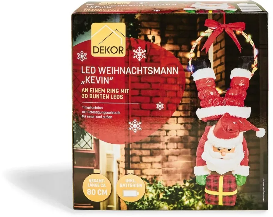 Dekor Weihnachtsmann mit Leiter - hängender Weihnachtsmann Kevin