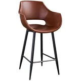 KAWOLA Thekenhocker ZAJA Barstuhl Sitzhöhe 65 cm Kunstleder cognac