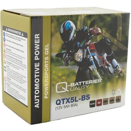Quality Batteries Q-Batteries QTX5L-BS Gel Motorradbatterie 12V 4,5Ah 70A QTX5L-4 50412