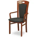 Home Affaire Esszimmerstuhl »FERDI, Armlehnstuhl, Made in Italy, Massivholz« () 1 Stk.Bezug Feinstruktur (wasser-und fleckabweisend) oder Struktur, braun