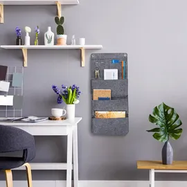 Relaxdays Hängeorganizer 30 x 5 x 65 cm 2-tlg. grau