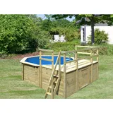 Karibu Pool 1 Set D inkl. Skimmer mit drei Sonnenterrassen