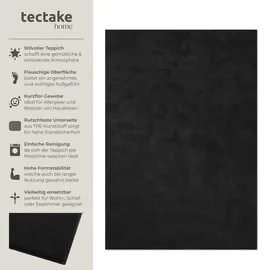 Tectake Soft Zone Kurzflorteppich 120 x 170 cm Schwarz