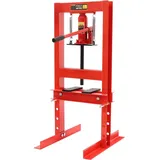 Hydraulikpresse - Manuelle H-Rahmen Werkstattpresse 6 t - 125 mm Hub - 0–28 cm Arbeitsbereich - Bodenmodell für Kfz-Werkstatt - Rot