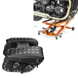 Set: Motorrad Hebebühne Midlift XL bis 500kg or ConStands mit Überwurf Satteltaschen passend für Chopper Cruiser Retro VH6 sw