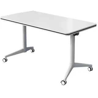 GUODDM Klappbarer Konferenztisch – Konferenzraumtisch, Moderner Großer Mobiler Besprechungstisch, Seminartisch Aus Stahl Mit Geräuschlosen Rollen, Fürs Büro(120 * 60 * 74CM)