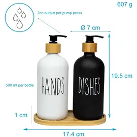 Intirilife Seifenspender 500ml Schwarz Weiß