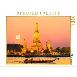 CALVENDO Puzzle CALVENDO Puzzle Aufgehender Mond am Wat Arun in Bangkok 1000 Teile Lege-Größe 64 x 48 cm Foto-Puzzle Bild von Globe VISUAL, 1000 Puzzleteile