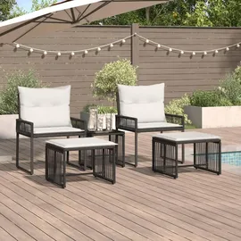 vidaXL Gartenlounge Set 11-tlg. Schwarz
