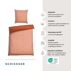 SCHIESSER Doubleface Renforcé apricot/kupfer 135 x 200 cm + 80 x 80 cm
