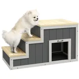 PawHut 2-in-1 Hundetreppe, mit Höhle, Haustiertreppe mit 3 Stufen,