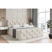 Altdecor Boxspringbett mit Matratze(20 cm hoch) und Topper(4 cm