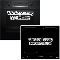 INDUKTION HERDSET Bosch Backofen +  Induktionskochfeld autark 60cm 2fach Auszug