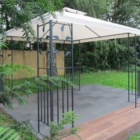 Metall Garten Pavillon Ranken-Motiv 3X3 Beige Partyzelt Festzelt Gartenzelt 38kg