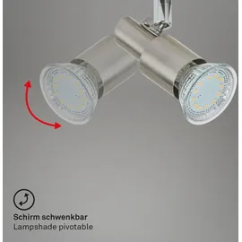 Brilo LED Deckenleuchte Spotleuchte dreh-& schwenkbar 3xGU10 9W Matt-Nickel Briloner - Silber