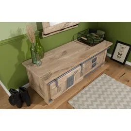 Massivmoebel24 Garderobenbank Mango 120 x 45 x 40 cm beige / beige lackiert