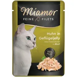 Katzen - Nassfutter MIAMOR Adult Feine Filets in Jelly Huhn in Geflügeljelly, 100 g