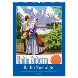 Radio Nostalgie - Empfangsbestätigungskarten internationaler Rundfunkstationen (Wandkalender 2025 DIN A2 hoch), CALVENDO Monatskalender