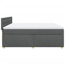 vidaXL Boxspringbett mit Matratze Dunkelgrau 180x200 cm Stoff