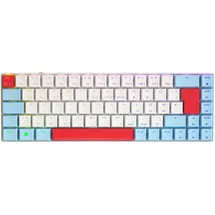 Cherry MX-LP 2.1 Compact Wireless weiß/hellblau/rot, MX LOW PROFILE RGB SPEED, USB/Bluetooth, DE (G80-3860LVADE-0)